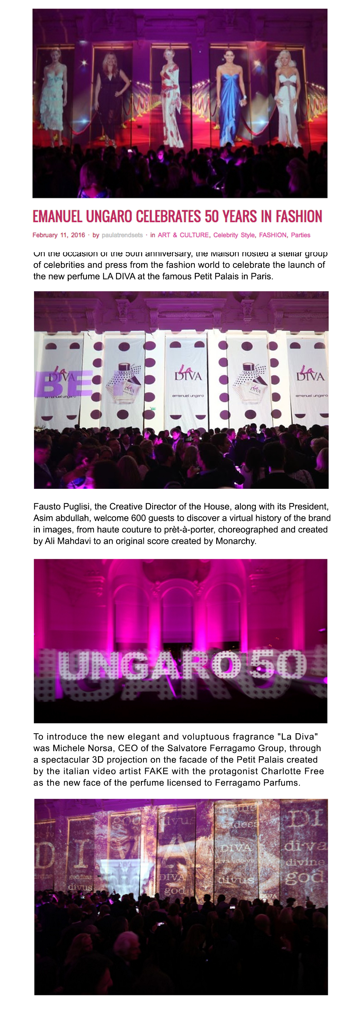 UNGARO 50 website
