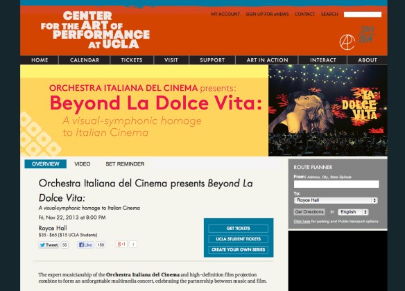ORCHESTRA ITALIANA DEL CINEMA beyond LA DOLCE VITA