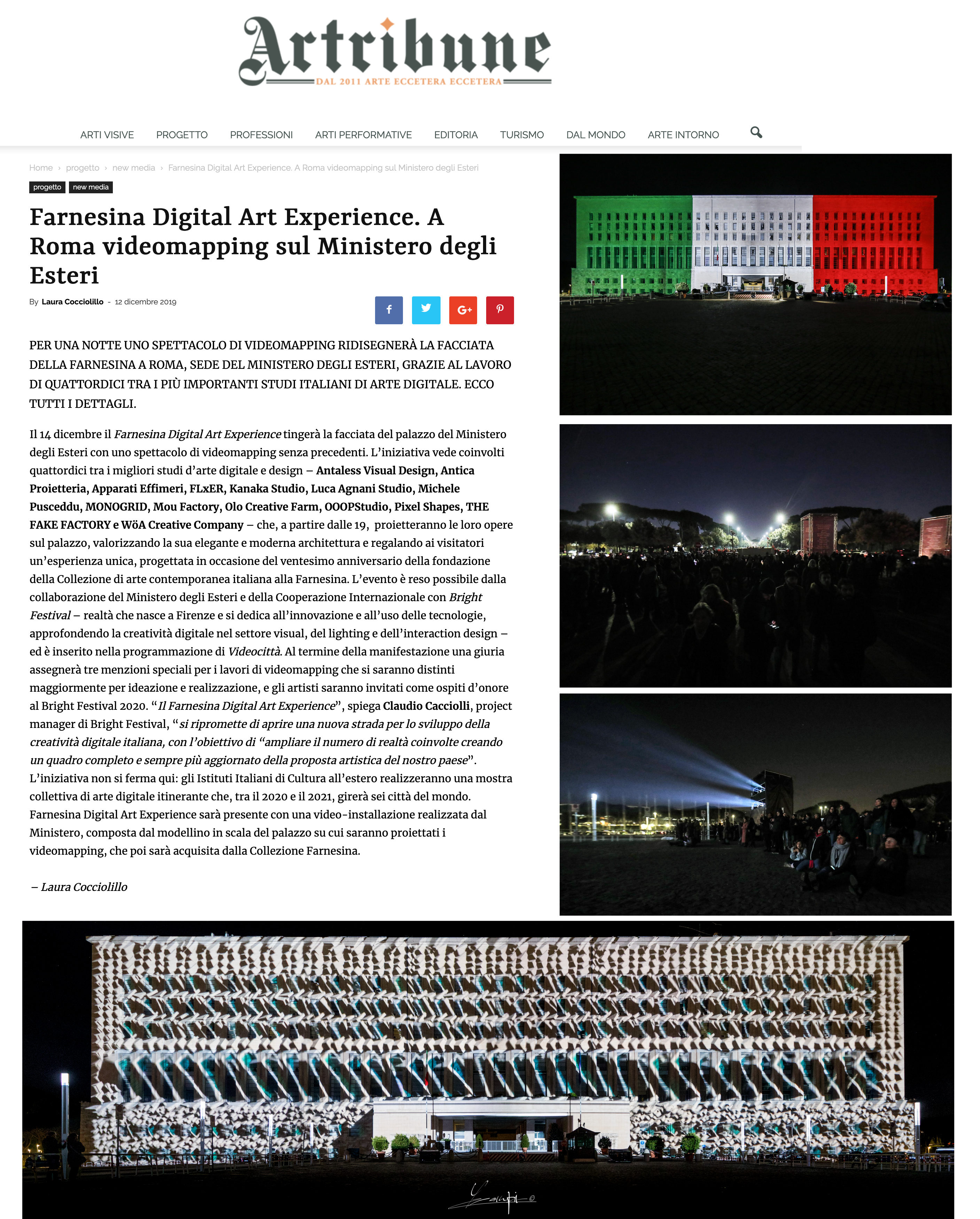 art tribune farnesina digital art experience