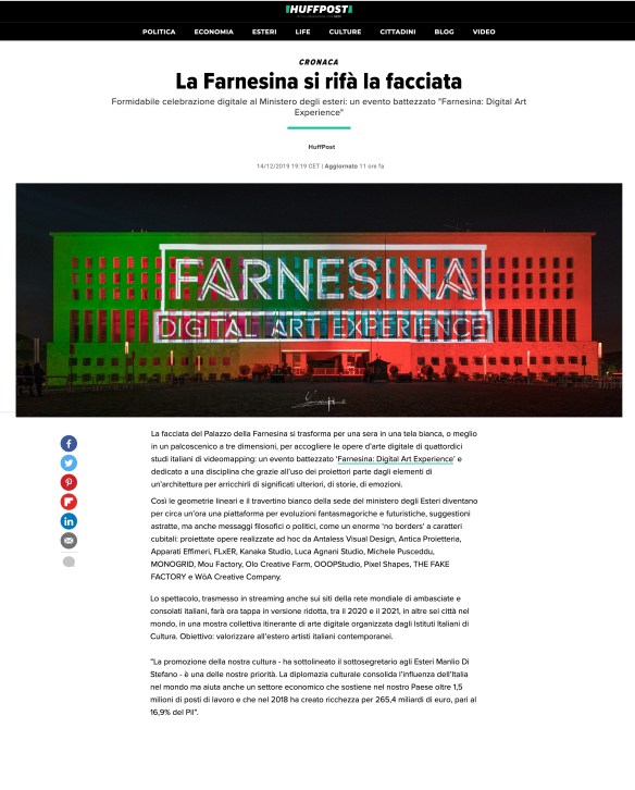 huffington post farnesina digital art experience