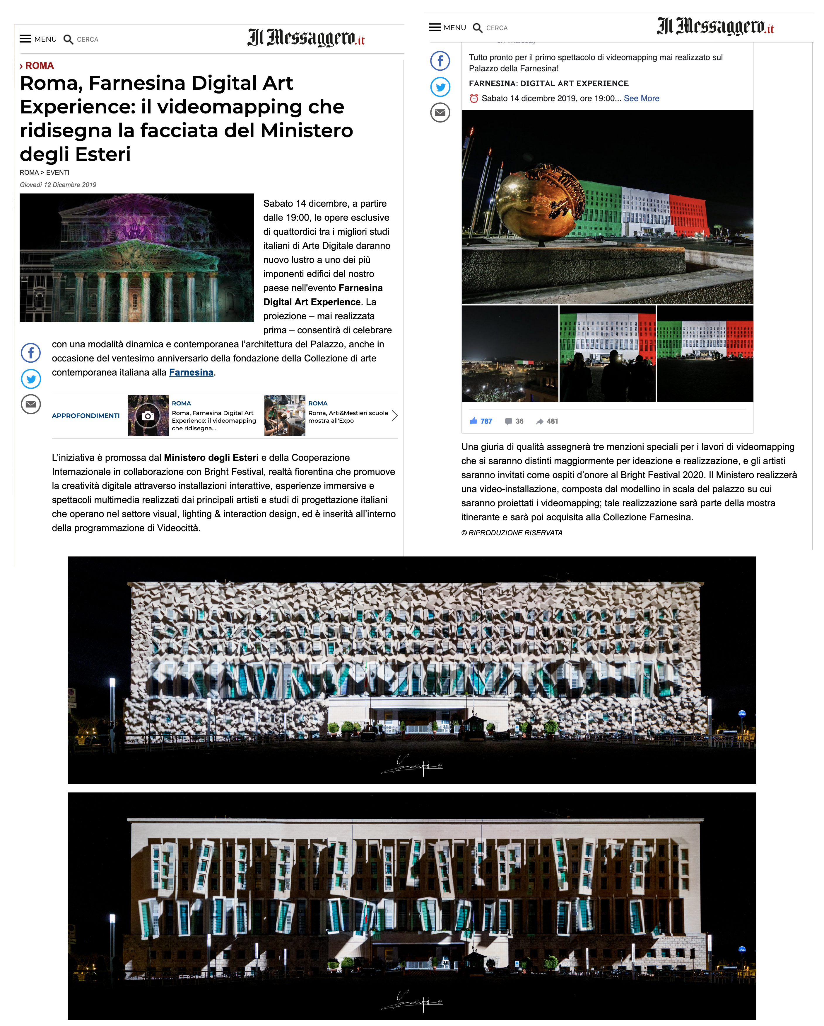 messaggero farnesina digital art experience