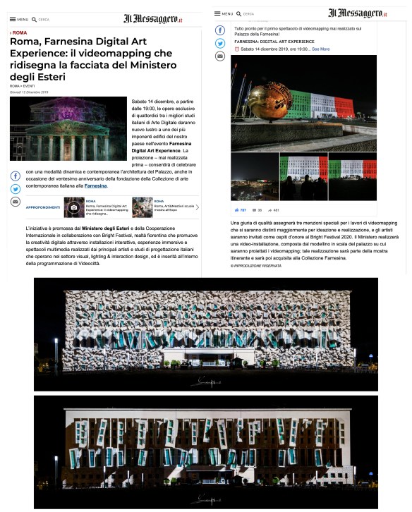 messaggero farnesina digital art experience